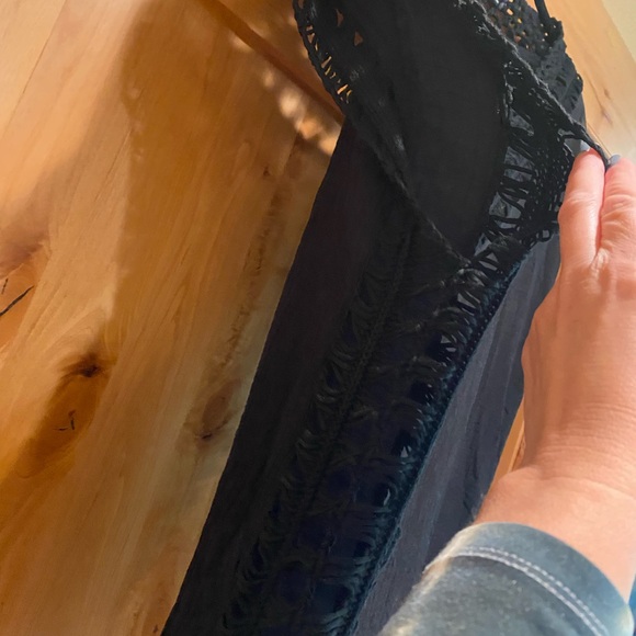 SHEIN SWIMSUIT BEACH COVER gauze like front/back, crotchet sides, collar, bottom - Picture 6 of 9